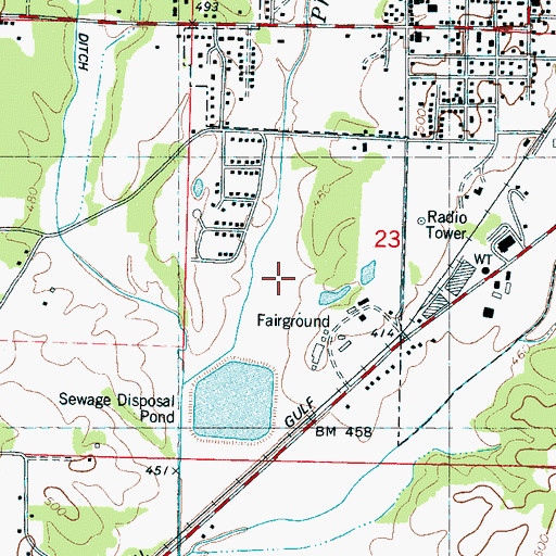 Topographic Map of Ripley Sewage Lagoon Dam, MS