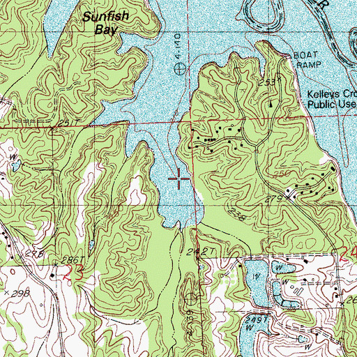 Topographic Map of Doctor J Cash King Lake Dam, MS