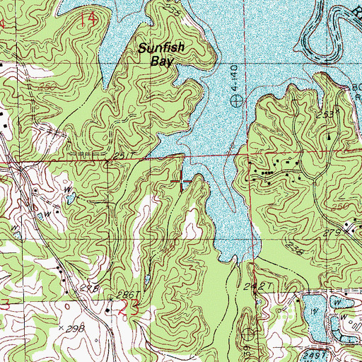 Topographic Map of Haas-Rush Lake Dam, MS