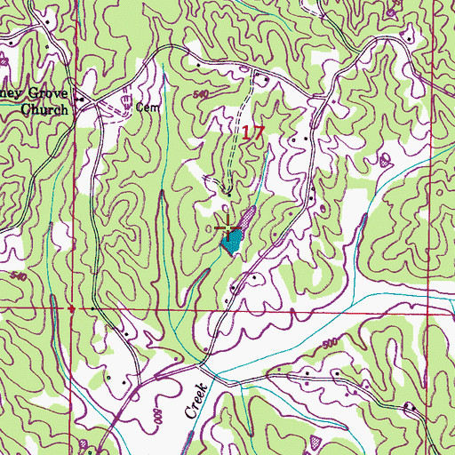 Topographic Map of Smith Lake Dam, MS
