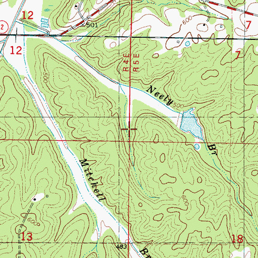 Topographic Map of West Hatchie Watershed 25 Dam, MS