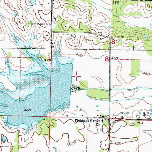 Topographic Map of Tuscumbia Structure 39 Dam, MS