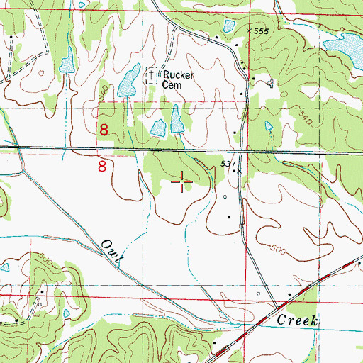 Topographic Map of Eugene Bennett Pond Dam, MS