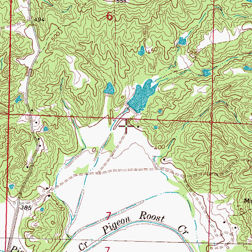 Topographic Map of McCalley Lake Dam, MS