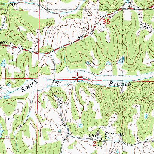 Topographic Map of Crum Lake Dam, MS