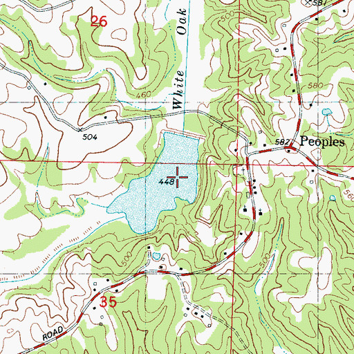 Topographic Map of West Hatchie Structure 37 Dam, MS