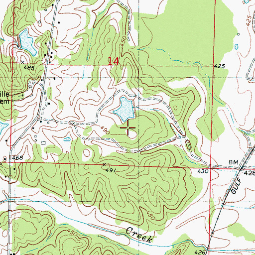 Topographic Map of J E Powell Pond Dam, MS