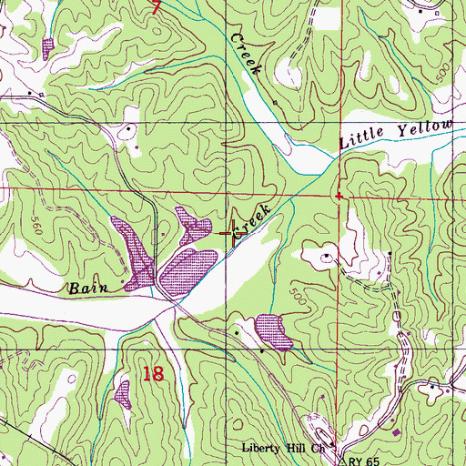 Topographic Map of Little Lake Dam, MS