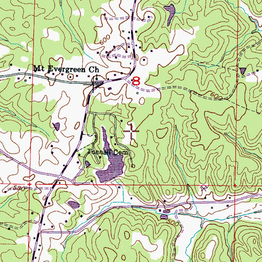 Topographic Map of Brinkley Lake Dam, MS