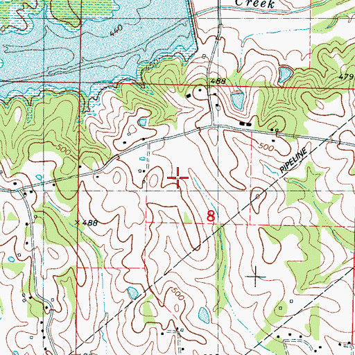 Topographic Map of Tuscumbia Watershed Structure 24 Dam, MS