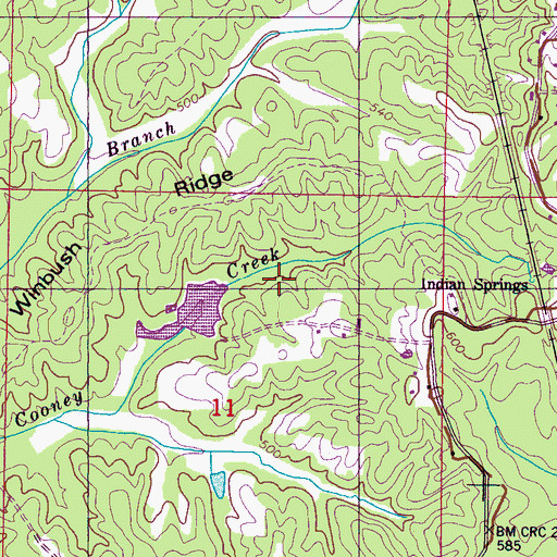 Topographic Map of Houston Farris Pond Dam, MS