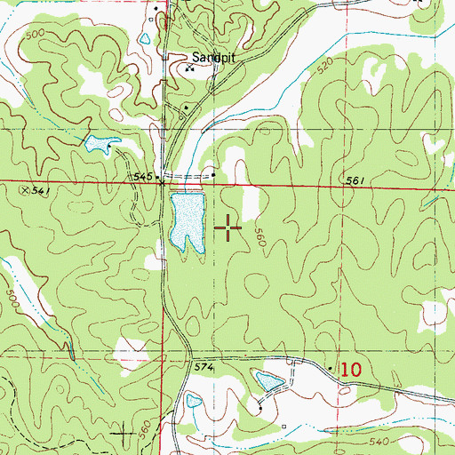 Topographic Map of Bumpus Lake Dam, MS