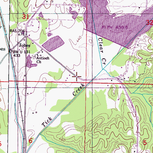 Topographic Map of Wilbanks Lake Dam, MS
