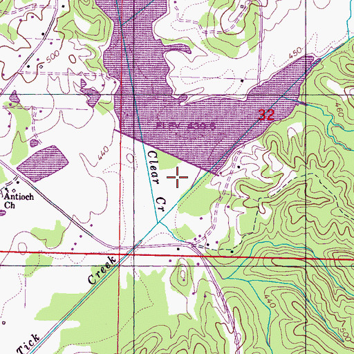 Topographic Map of Tuscumbia Watershed Structure 8 Dam, MS