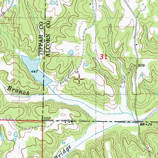 Topographic Map of Jones Lake Dam, MS