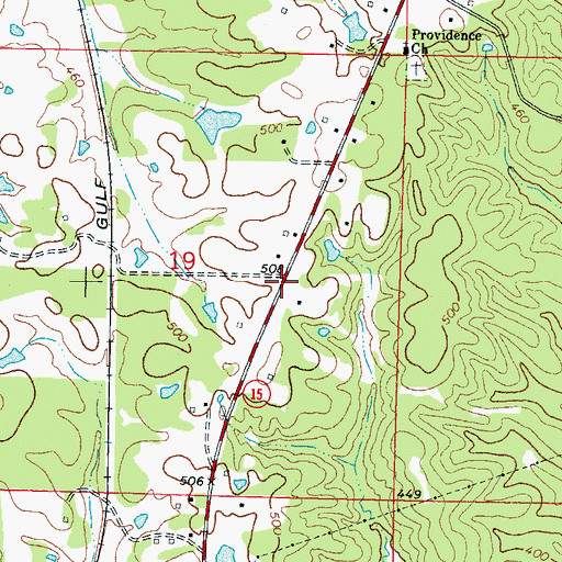 Topographic Map of Cleggs Mill (historical), MS