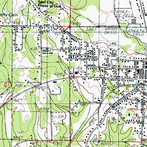 Topographic Map of Church of Christ, MS
