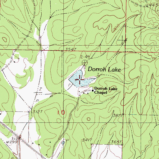 Topographic Map of Dorroh Lake, MS