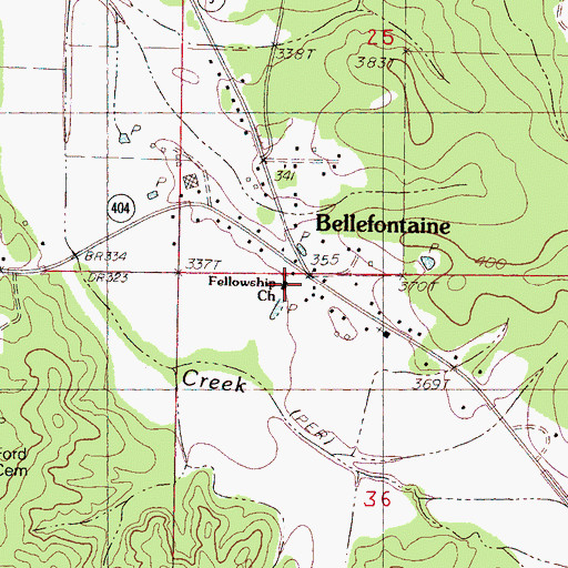 Topographic Map of Fellowship Church, MS