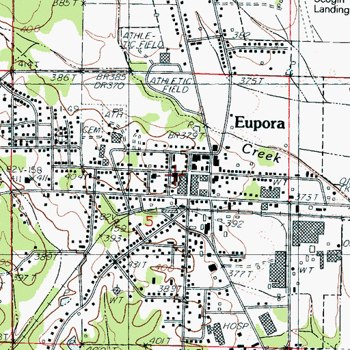Topographic Map of First Baptist Church, MS