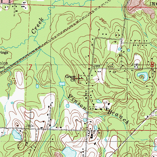 Topographic Map of Grace Church, AR