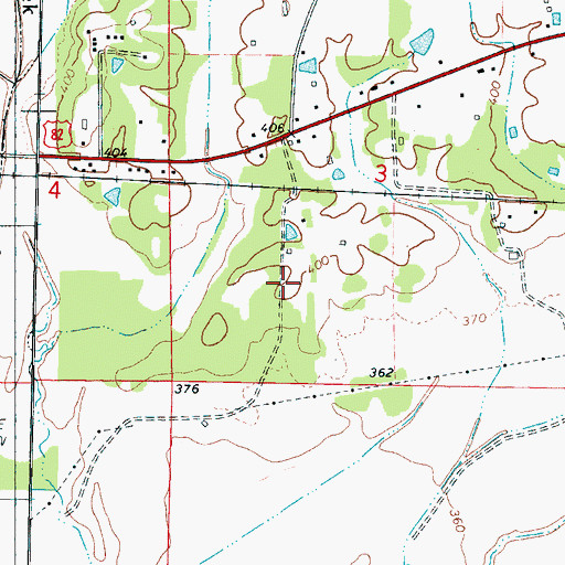 Topographic Map of Hartford (historical), MS