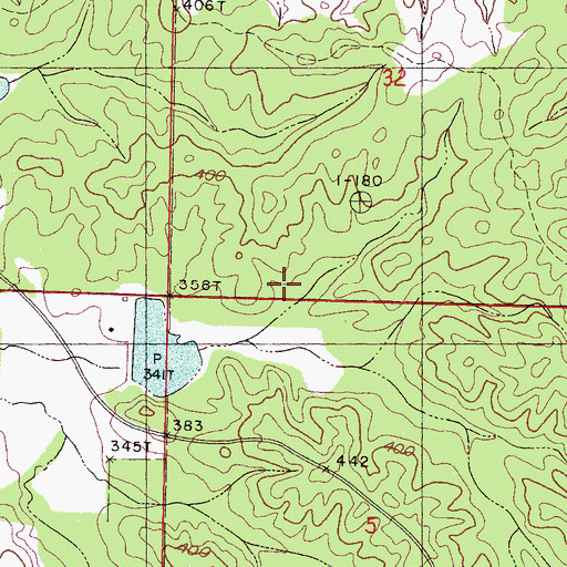 Topographic Map of Ingrams Cemetery, MS