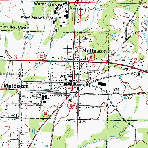 Topographic Map of Mathison United Methodist Church, MS