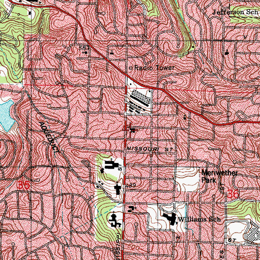Topographic Map of Forest Highlands Baptist Church, AR