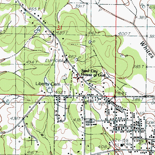 Topographic Map of Soul City House of God, MS