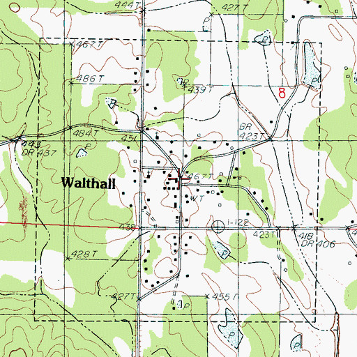 Topographic Map of Webster County Courthouse, MS