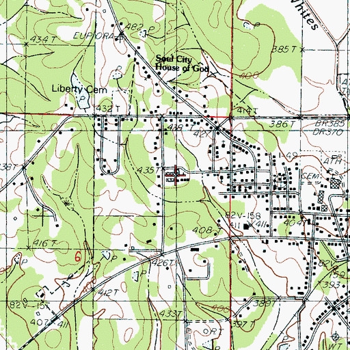 Topographic Map of Webster County Training School, MS