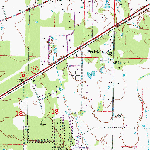 Topographic Map of Broadmoore Church, MS