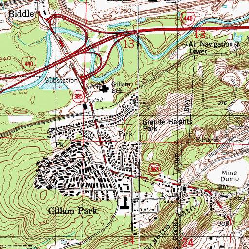 Topographic Map of Granite Heights Park, AR