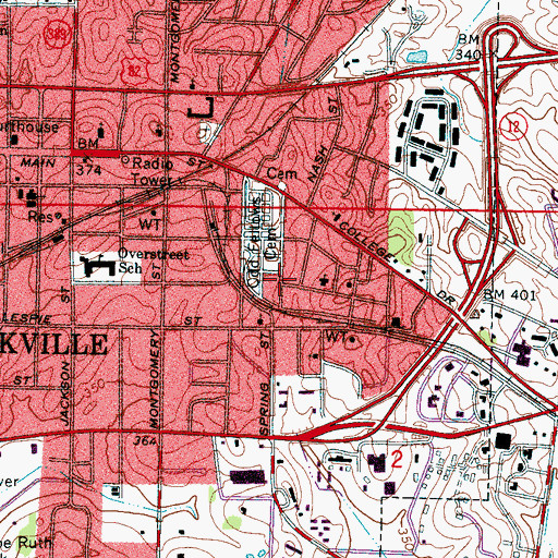 Topographic Map of Church of the Living God, MS