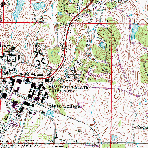Topographic Map of College Vista, MS