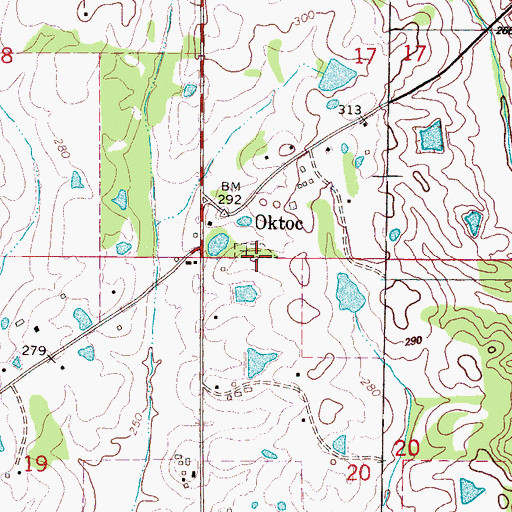 Topographic Map of Community Club Cemetery, MS