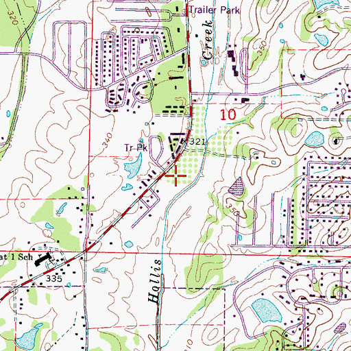 Topographic Map of Conner Heights, MS