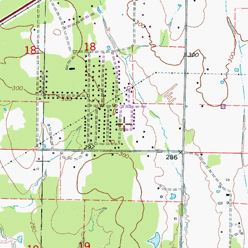 Topographic Map of Country Meadows, MS