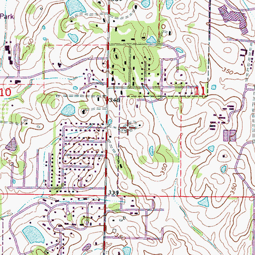 Topographic Map of Fairfield Commons, MS