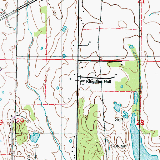 Topographic Map of Kingdom Hall, MS
