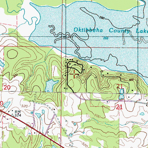 Topographic Map of Lakeside Estates, MS