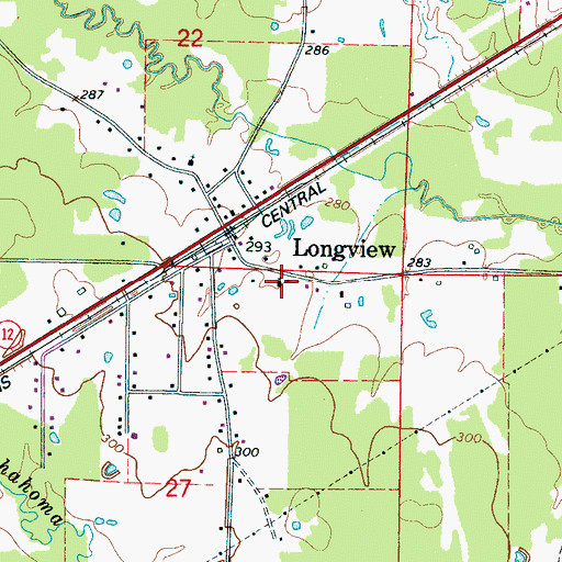 Topographic Map of Longview Methodist Church, MS