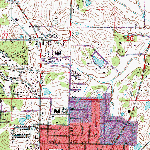 Topographic Map of Montgomery Park, MS