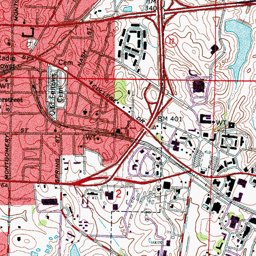 Topographic Map of Page Subdivision, MS