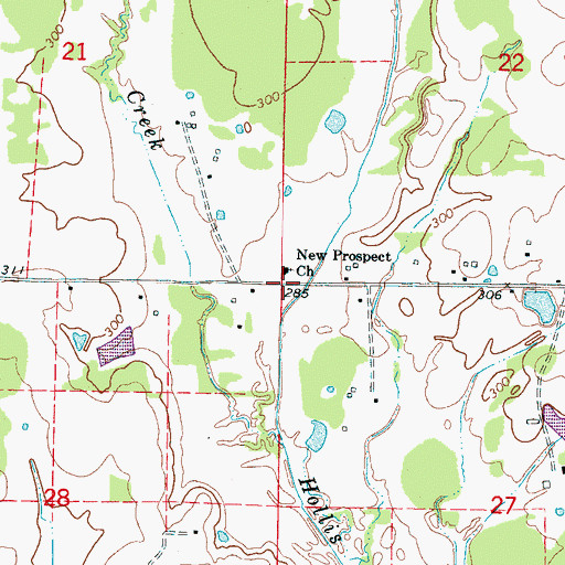 Topographic Map of Prospect (historical), MS
