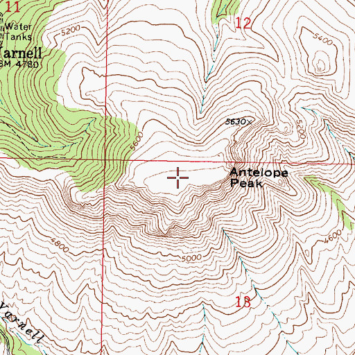 Topographic Map of Antelope Peak, AZ