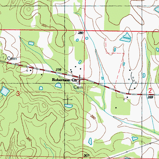 Topographic Map of Robinson Missionary Baptist Church, MS