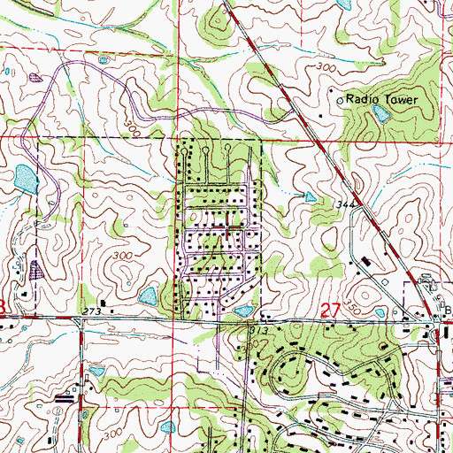 Topographic Map of Rolling Hills, MS