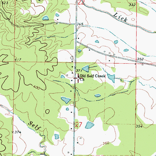 Topographic Map of Self Creek Christian Academy, MS